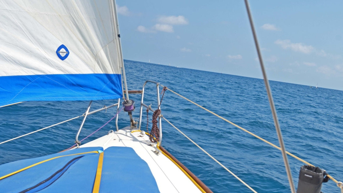 Private sailboat enjoying the best views of Barcelona